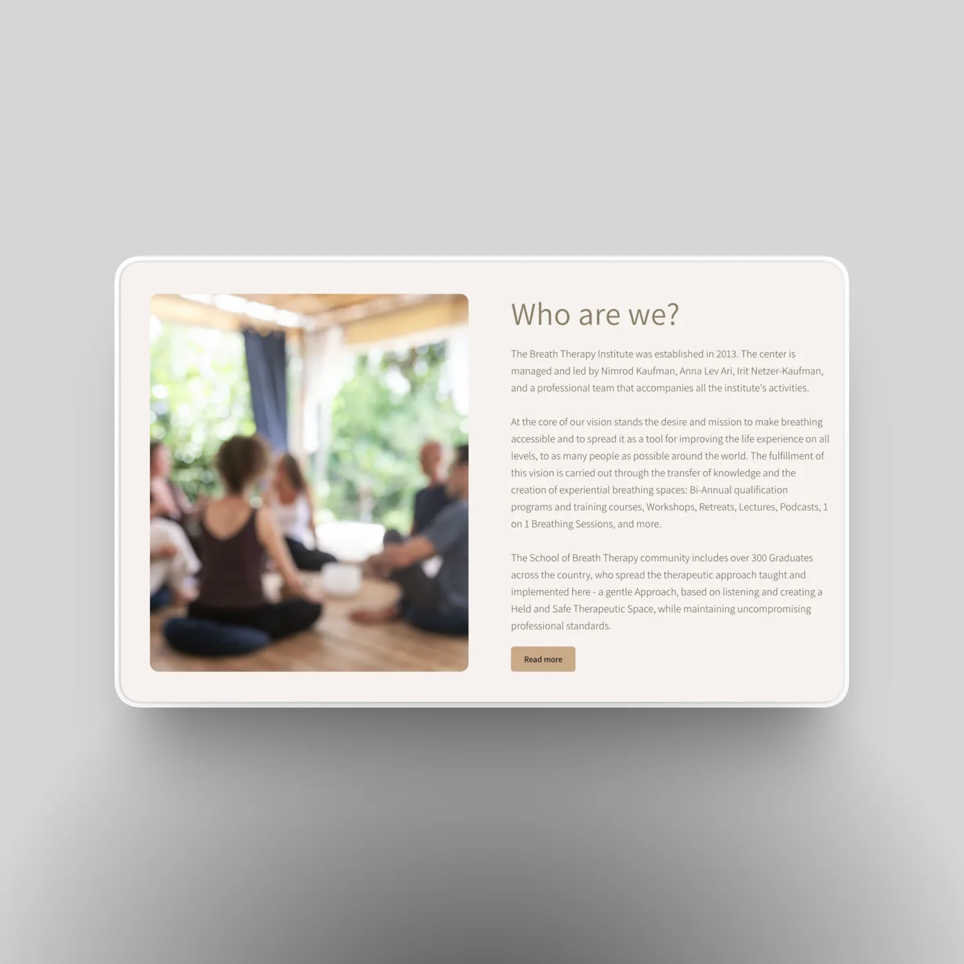 BTI new website section detail
